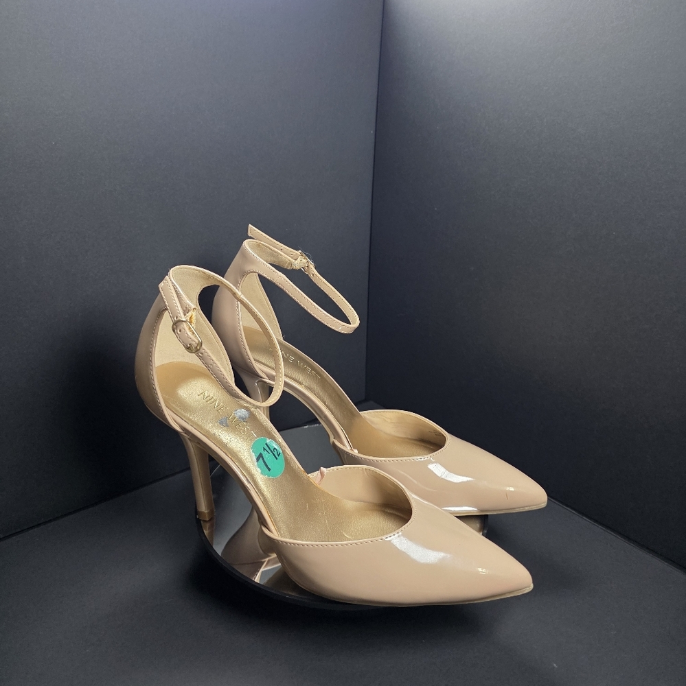 Nine West Nude Patent Heels